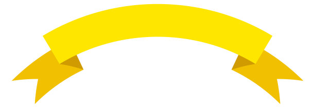 黄丝带标签。曲面旗帜旗帜标签图片下载