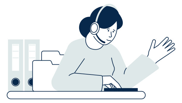 客服人员图标。戴着耳机说话的妇女图片下载