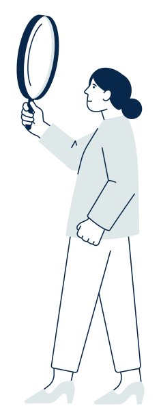 女人拿着放大镜。搜索人物图标图片下载