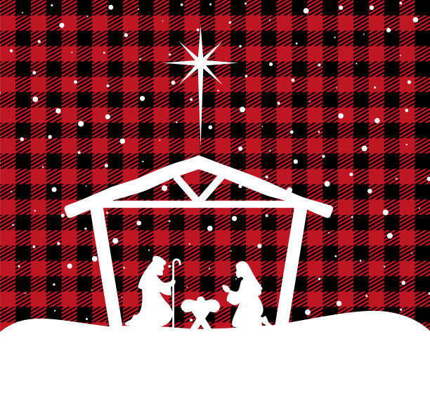 布法罗格纹的圣诞和新年图案。节日背景设计和印刷esp10图片下载