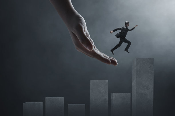 商人跳跃3d插图图片下载