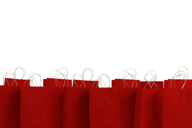 销售红底白底的购物袋图片下载