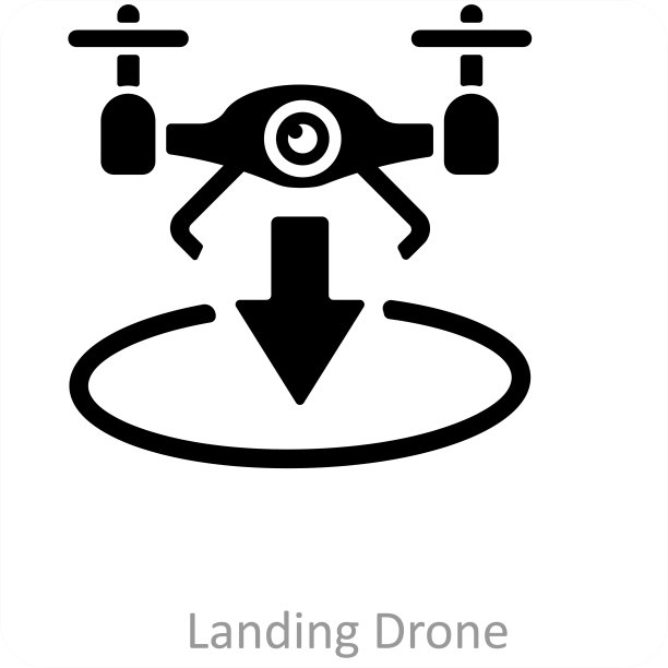 着陆无人机和无人机图标概念图片下载
