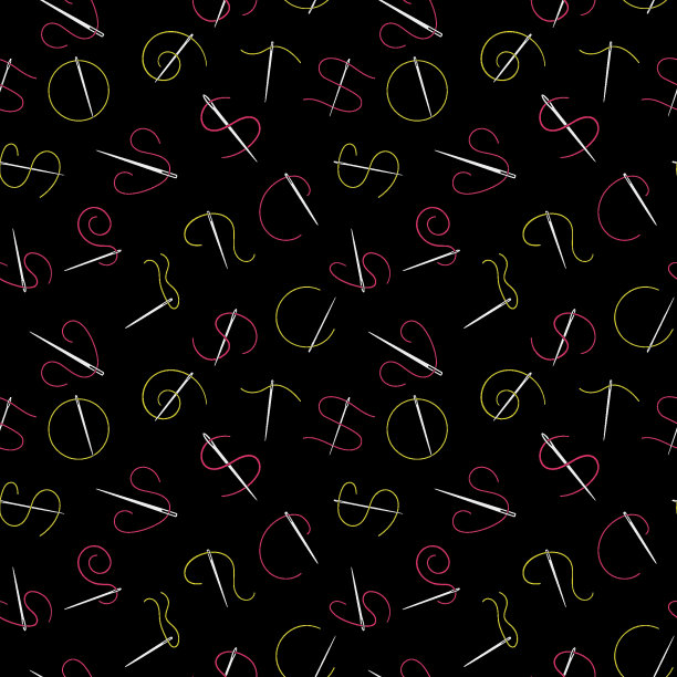 缝纫针简单矢量无缝图案。工艺品的背景图片下载