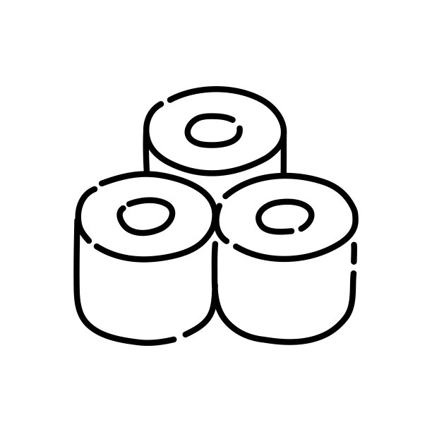 寿司卷涂鸦图标。手绘黑色草图。矢量插图。图片下载