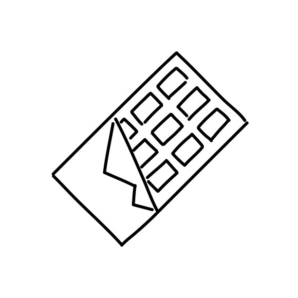 巧克力棒涂鸦图标。手绘黑色草图。矢量插图。图片下载