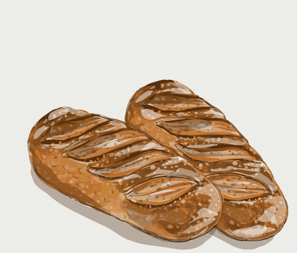 两个酸面包的插图图片下载