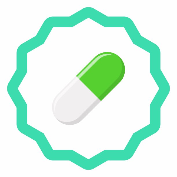 绿色药丸胶囊矢量图标图片下载