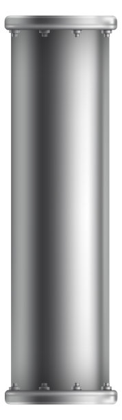 金属管模型。逼真的圆形水管图片下载