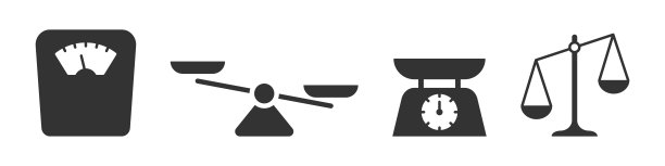 刻度图标集。不同类型的音阶。矢量插图。图片下载