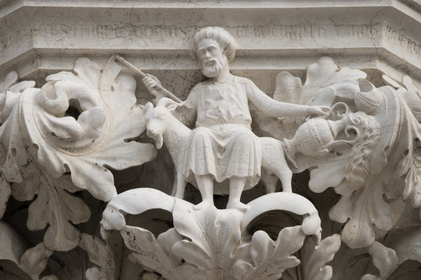 威尼斯的总督宫，欧洲意大利的建筑细节之都。图片下载