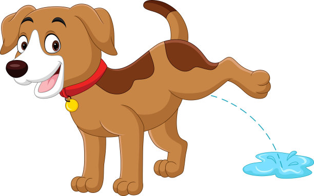 卡通搞笑的小狗尿尿图片下载