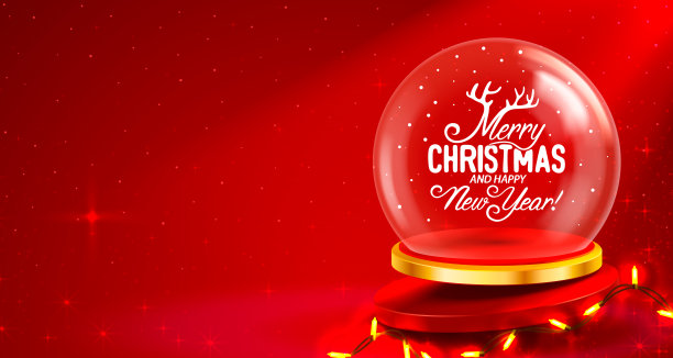 讲台上圣诞快乐。购物新年横幅。向量图片下载