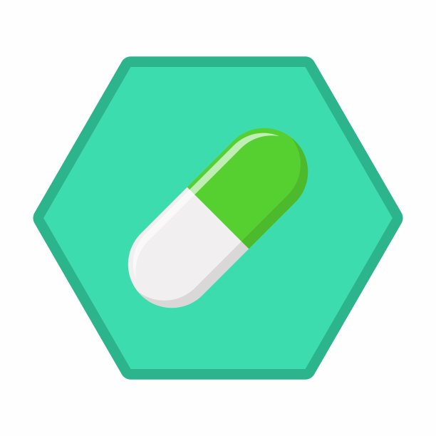 绿色药丸胶囊矢量图标图片下载