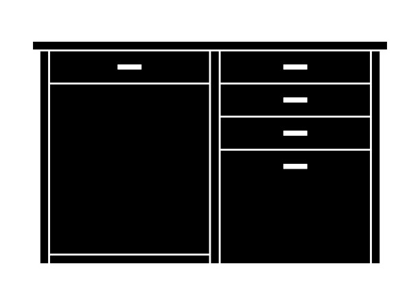 写字台孤立矢量剪影。图片下载