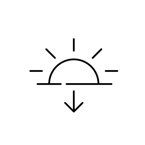 太阳下山了。像素完美，可编辑的笔画简单的线图标图片下载