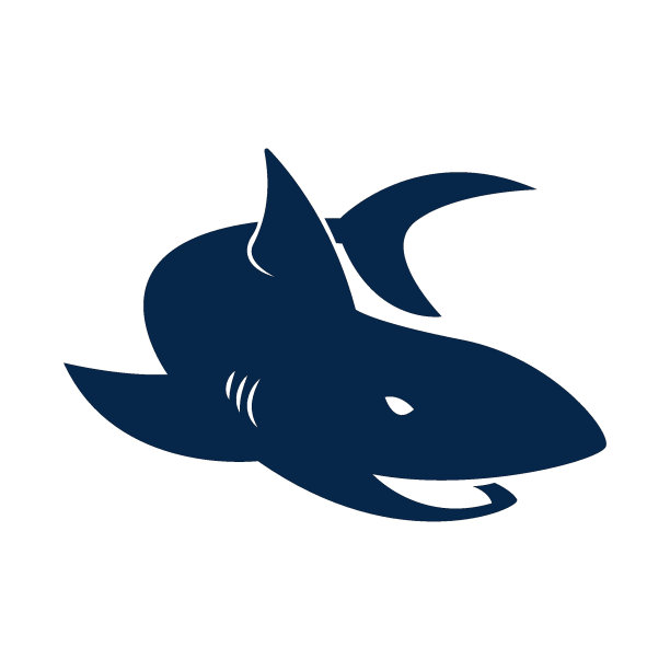 鲨鱼图标标志设计插图模板图片下载