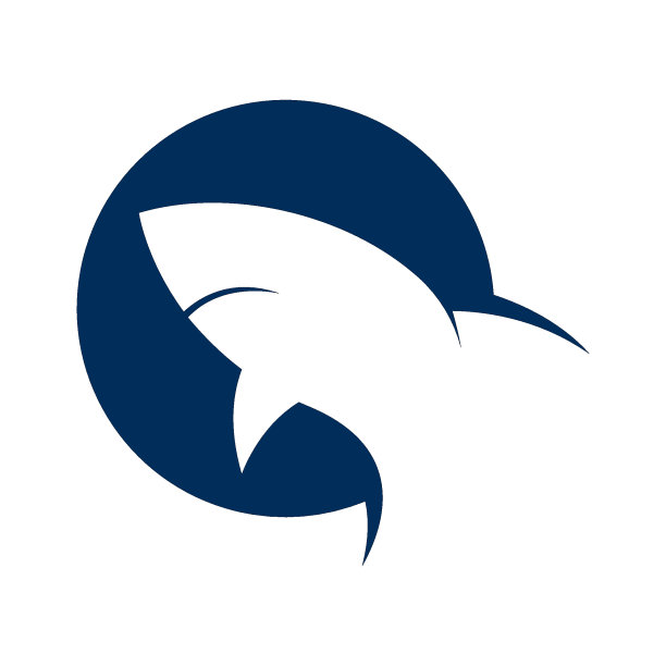 鲨鱼图标标志设计插图模板图片下载