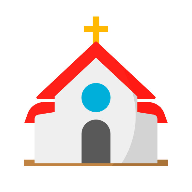 现代教堂的标志。教堂。基督教。向量。图片下载