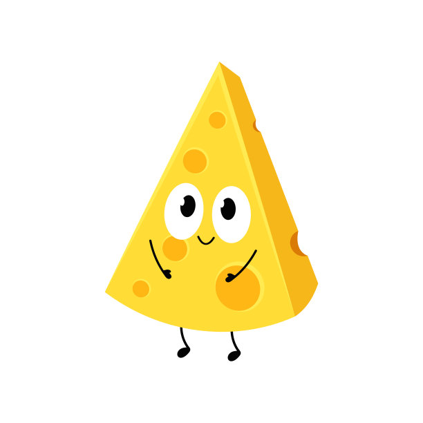 奶酪人物设计。白色背景的奶酪。的象征。吉祥物。图片下载
