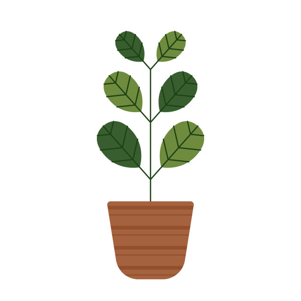 盆栽植物矢量。盆栽图标。植物的卡通。图片下载