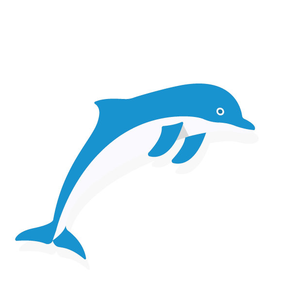 白色背景上的海豚。矢量图图片下载