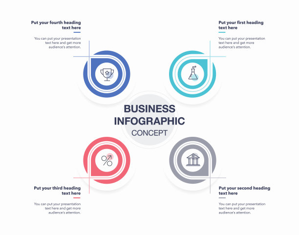 现代商业信息图模板有四个步骤图片下载