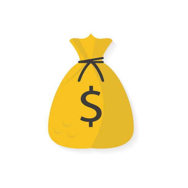 一袋白色背景的钱。矢量图图片下载