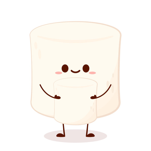 棉花糖的卡通。棉花糖人物设计。棉花糖的向量。图片下载