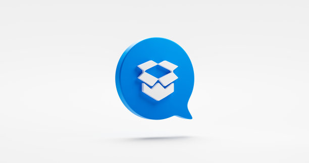 蓝色货箱语音气泡信息3d图标隔离在白色背景与交货航运包装集装箱运输符号或物流商品标志和邮政邮件包装装运。图片下载