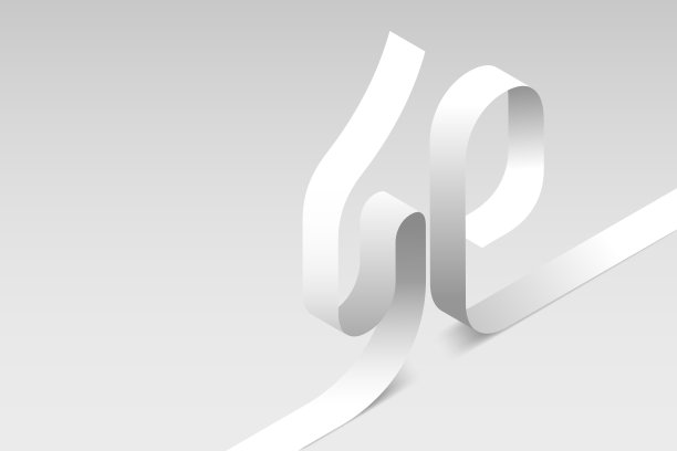 一幅用白丝带变成汉字代表“兔子”的图画图片下载