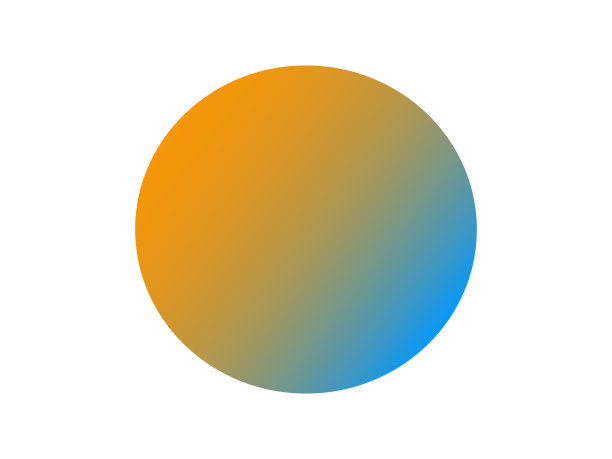 渐变抽象插图黄色和蓝色的圆与孤立的白色。图片下载