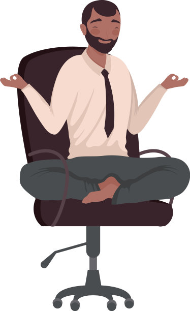 非洲裔男性工人坐在椅子上图片下载