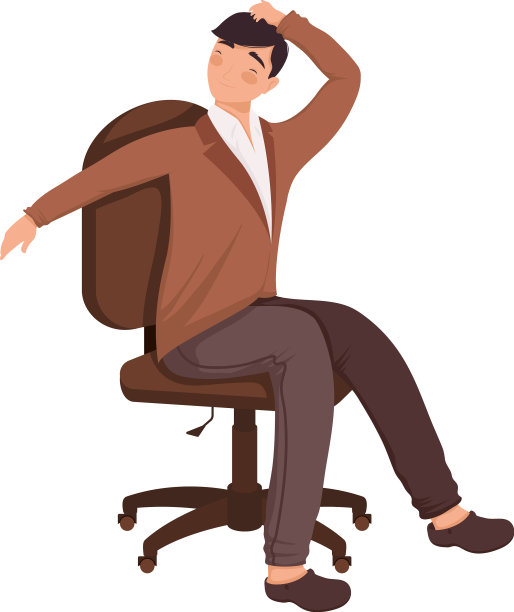 坐在椅子上的男工人图片下载