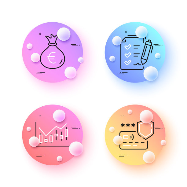 财务图表、钱袋和调查清单图片下载