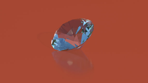 3D渲染-一颗钻石在赤陶土背景图片下载