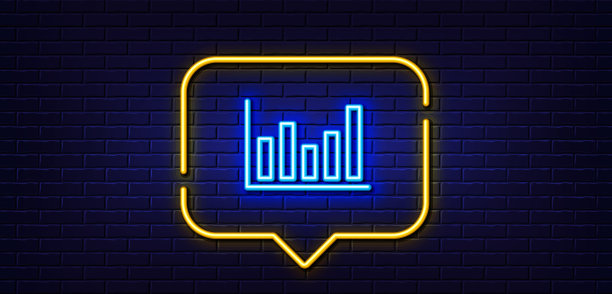 柱图线图标金融图表霓虹图片下载