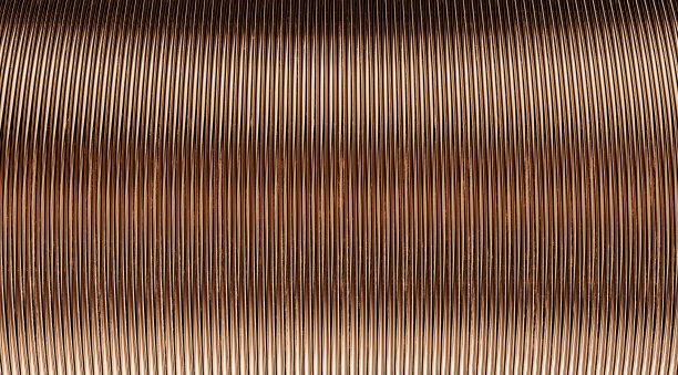 三维渲染铜片卷或铜带堆图片下载