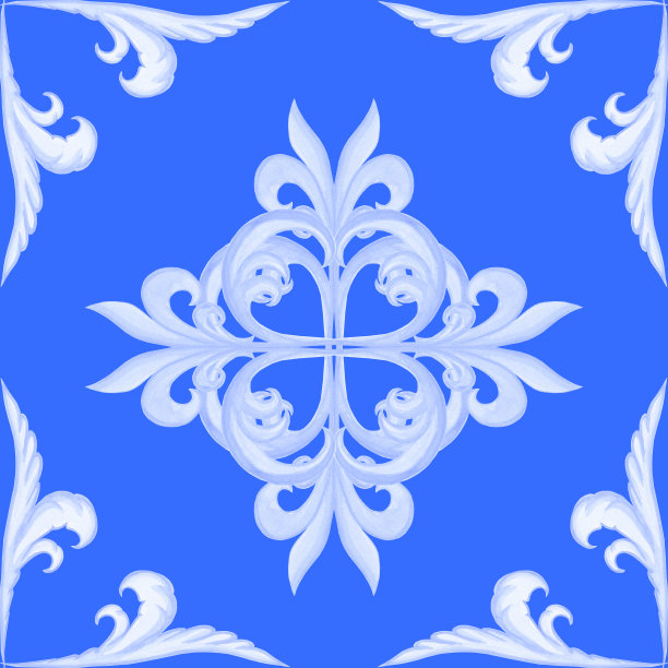 马略利卡无缝图案。西西里手绘蓝色饰品。传统的青花瓷砖。葡萄牙传统的azulejo图案。摩洛哥风格。图片下载