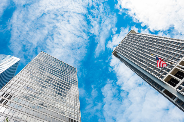 曼哈顿金融区的摩天大楼。美国纽约。图片下载