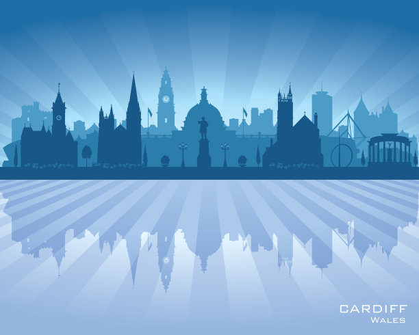 加的夫威尔士城市轮廓图片下载