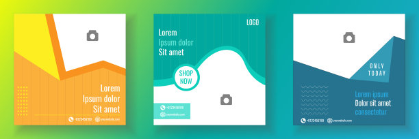 社交媒体模板矢量插图图片下载