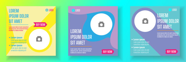 社交媒体模板矢量插图图片下载