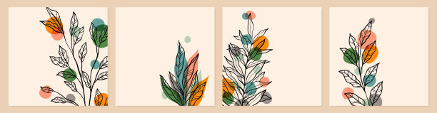 创意极简手绘抽象艺术背景。现代美学插图。设计明信片、海报、宣传册图片下载