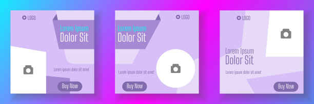 社交媒体模板矢量插图图片下载