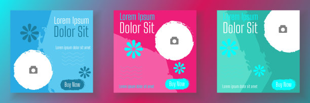 社交媒体模板矢量插图图片下载