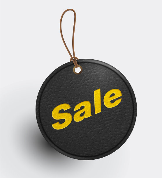 黑色皮圈销售标签图片下载