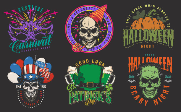 庆祝节日集传单五彩缤纷图片下载