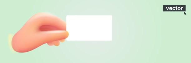 角色手里拿着信用卡，借记卡，名片。逼真的矢量3D设计在卡通风格。图片下载