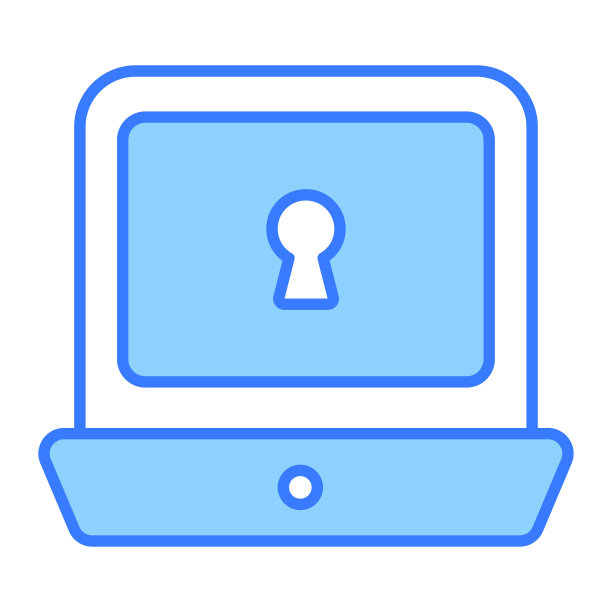 笔记本电脑安全财务相关矢量线图标。可编辑笔画像素完美。图片下载